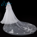 Fleurs Tulle Veil Wedding Bridal Long, voiles cathédrale en dentelle